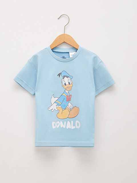 LCW baby Crew Neck Short Sleeve Donald Duck Printed Baby Boys' T-Shirt - S1J148Z1-JUL