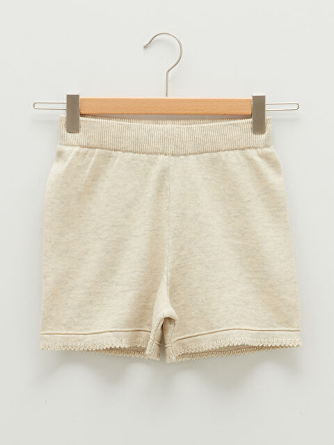 LCW Kids شورت بناتي محبوك بخصر مطاطي بسيط - S1J475Z4-L9Y