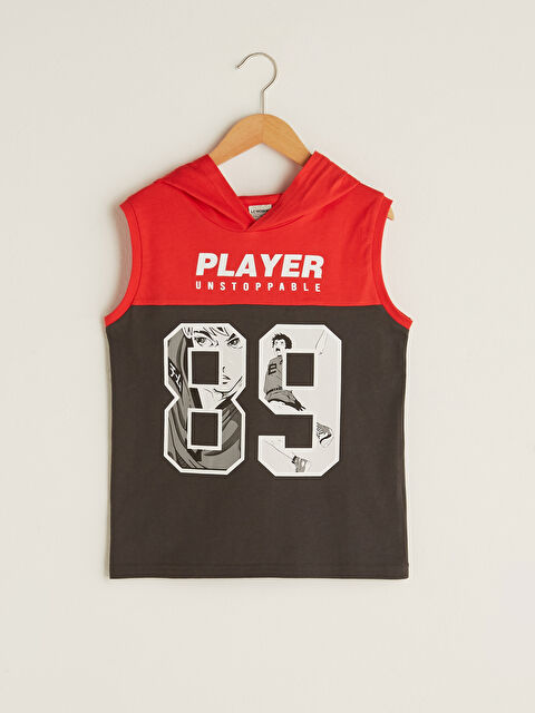 LCW Kids قميص داخلي بدون أكمام مطبوع بكابوش للأولاد - S1J934Z4-GYE