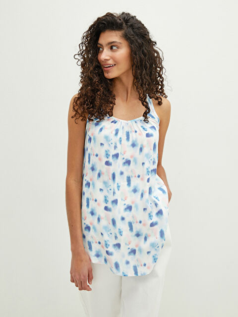 LCW Casual Blouse Femme En Viscose Imprimée À Bretelles Et Encolure En V Mère Fille Assortie - S1JB11Z8-LQQ