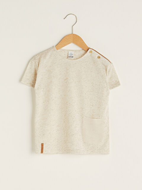 LCW baby Crew Neck Short Sleeve Baby Boys' T-Shirt - S1JJ08Z1-PRR