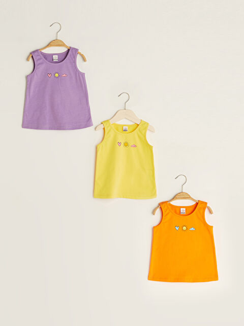 LCW baby Débardeur Imprimé Col Rond Bébé Fille Lot de 3 Pièces - S1JL64Z1-JR6
