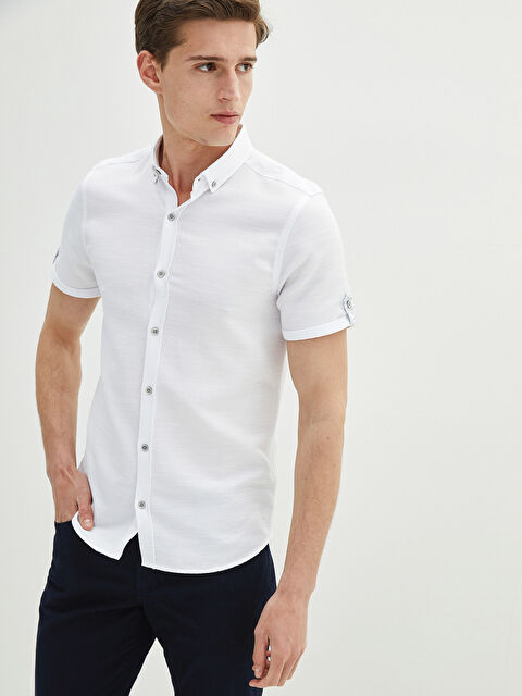 LCW Vision Slim Fit Short Sleeve Men's Shirt - S1KI23Z8-KE8