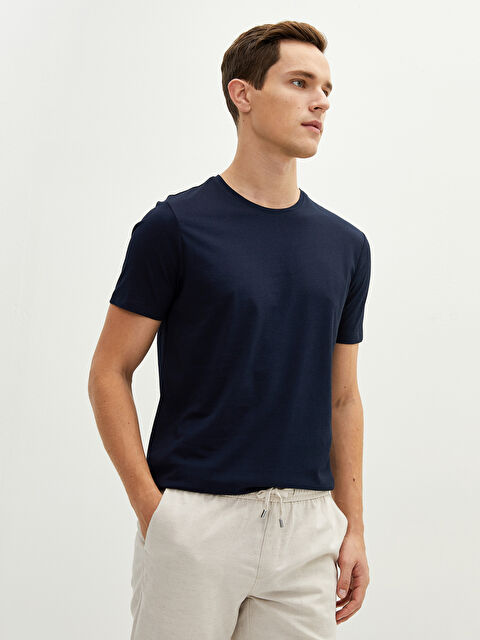 LCWAIKIKI Basic Crew Neck Short Sleeve Basic Combed Cotton Men's T-shirt - S1KK60Z8-RFH