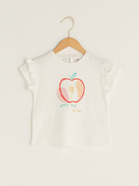 LCW baby Crew Neck Short Sleeve Printed Baby Girl T-Shirt - S1KO77Z1-EEW