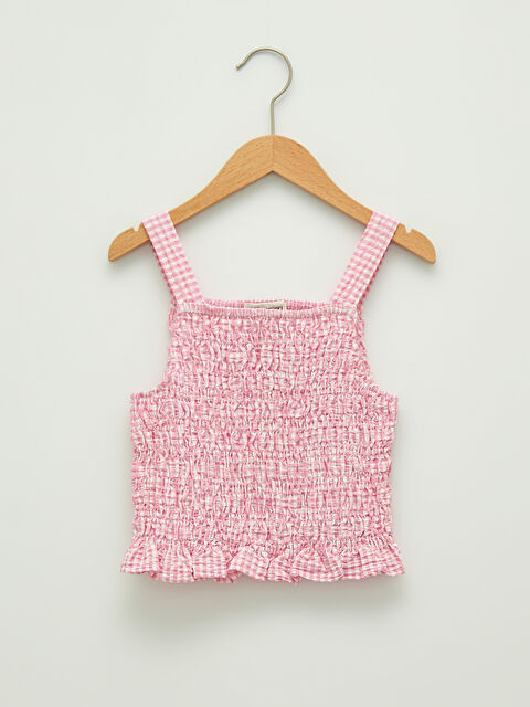 LCW Kids Square Neck Patterned Strappy Girl Blouse - S1L615Z4-LNQ