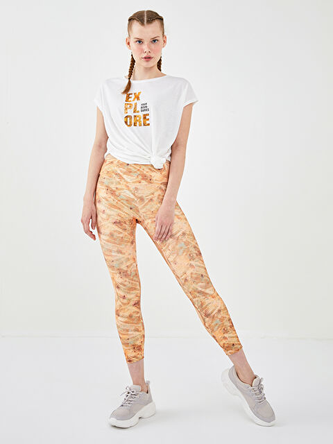 XSIDE ACTIVE بنطال رياضي ضيق بنقشة بخصر مرن للسيدات - S1LI73Z8-LUK