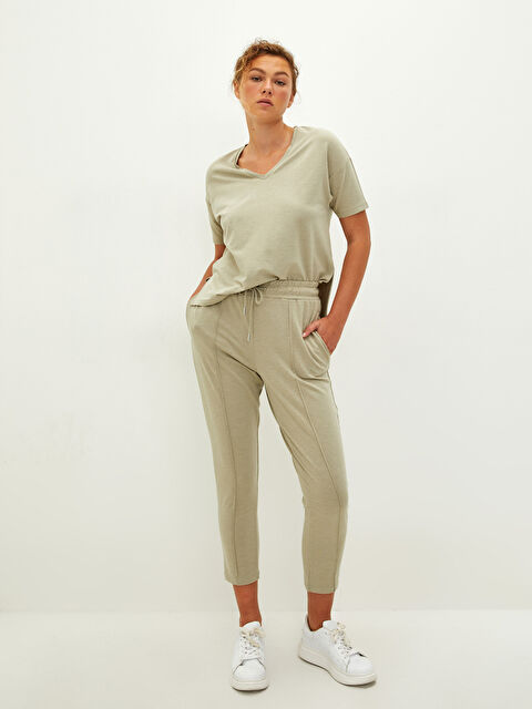 LCW Vision Elastic Waist Regular Pocket Detailed Women's Jogger Sweatpants - S1LR48Z8-GHY