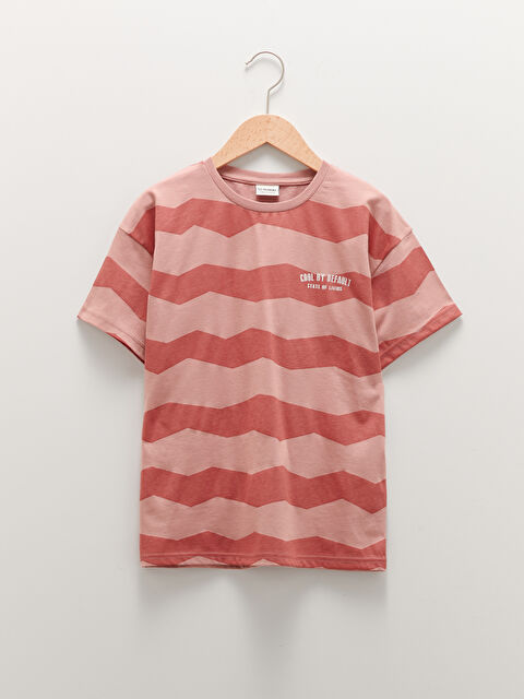 LCW Kids Crew Neck Striped Short Sleeve Cotton Boy T-Shirt - S1M285Z4-LT4