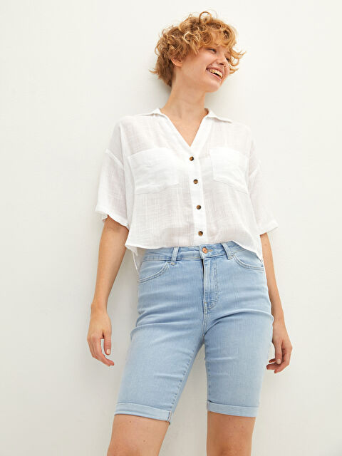 LCW Jeans Basic Pamuklu Kadın Jean Şort - S1MI00Z8-311