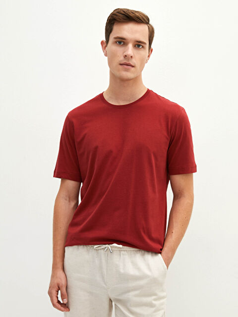 LCWAIKIKI Classic T-shirt Basique à Manches Courtes et Col Rond pour Hommes - W11397Z8-HQG