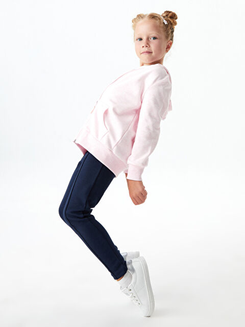 LCW Kids Толстовка на молнии с капюшоном и длинным рукавом для девочек - W11495Z4-E6R