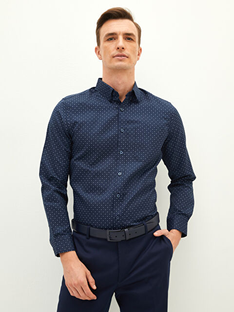 LCW BUSINESS Regular Fit Uzun Kollu Gabardin Erkek Gömlek - W11636Z8-LSJ