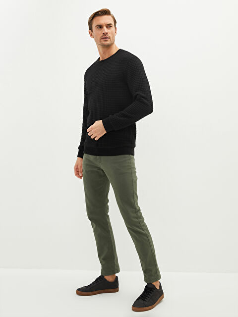 SOUTHBLUE سويت شيرت كم طويل بياقة دائرية للرجال - W12787Z8-CVL