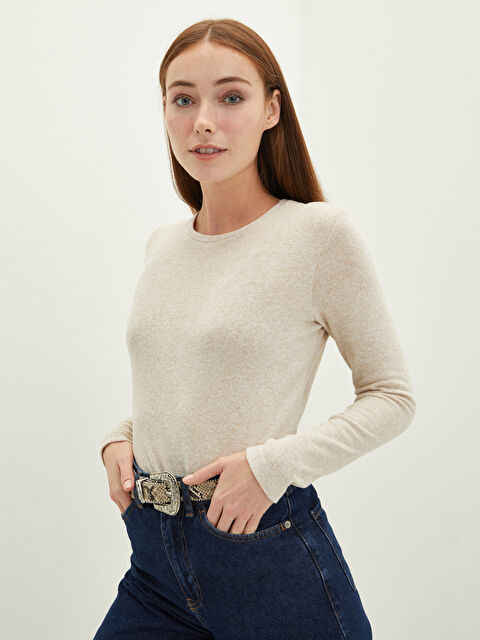 LCWAIKIKI Basic Crew Neck Plain Long Sleeve Women's T-Shirt - W13900Z8-DCY