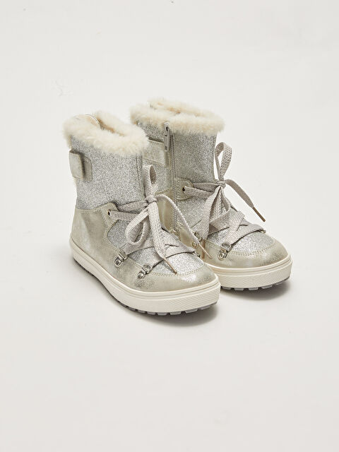 LCW STEPS Ботинки для девочек с меховой подкладкой, застежкой-молнией и шнуровкой - W15896Z4-G8Z