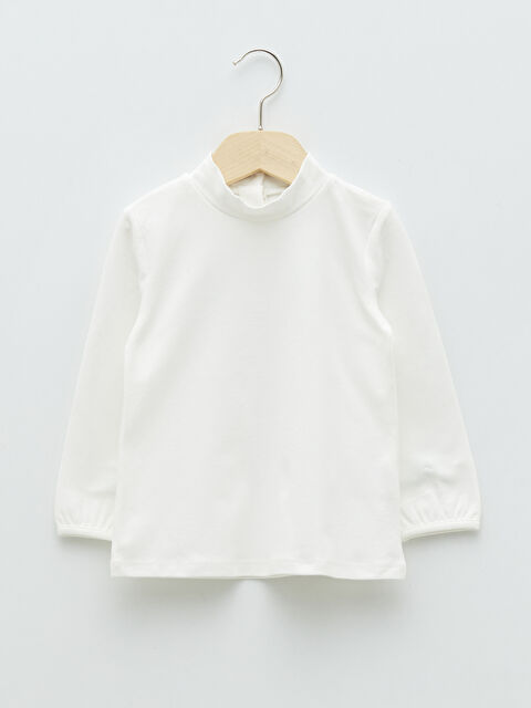LCW baby Half Turtleneck Basic Long Sleeve Baby Girl T-Shirt - W17729Z1-EEW