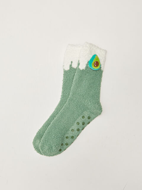 LCW DREAM 3D Oblikovane Protuklizne Potplate Kućne Čarape za Žene - W17929Z8-GLR