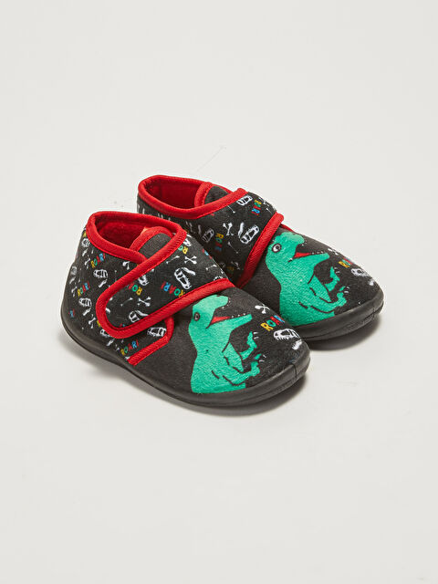 LCW STEPS Домашние сапожки-тапочки с принтом и застежкой-липучкой для мальчиков - W18596Z4-HUC