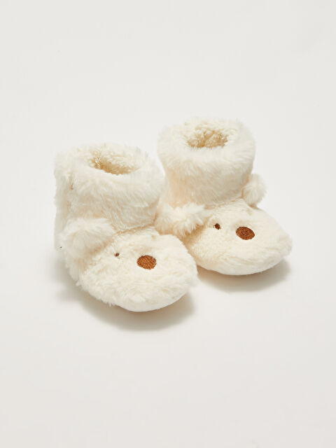 LCW STEPS Embroidery Detailed 3D Appliqué Plush Baby Boy House Boot - W1AO19Z1-RTA