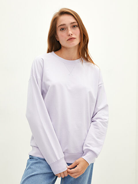 LCW Vision Әйелдерге арналған өрнексіз дөңгелек жағалы ұзын жең свитшот - W1AU04Z8-G7T