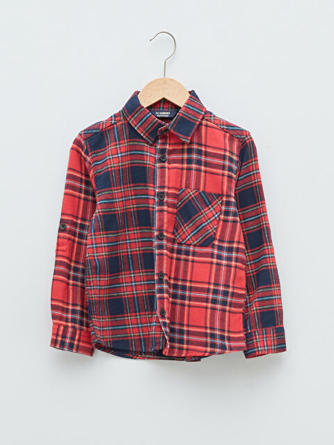 LCW Kids Plaid Long Sleeve Boy Flannel Shirt - W1BJ86Z4-LPA