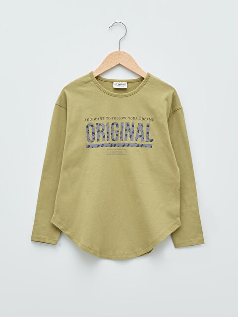 LCW Kids Bisiklet Yaka Baskılı Uzun Kollu Kız Çocuk Tunik - W1BN68Z4-GWA