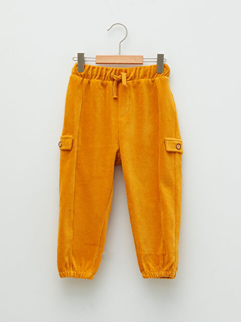 LCW baby بنطال رياضي مخملي أساسي للأولاد الرضع بخصر مطاطي - W1BS05Z1-FFY