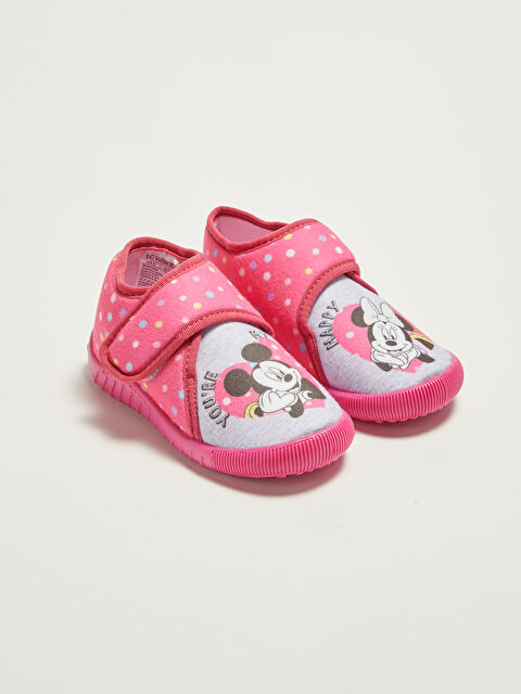 LCW STEPS Minnie Mouse Lisanslı Cırt Cırtlı Kız Çocuk Panduf - W1BY27Z4-LRD