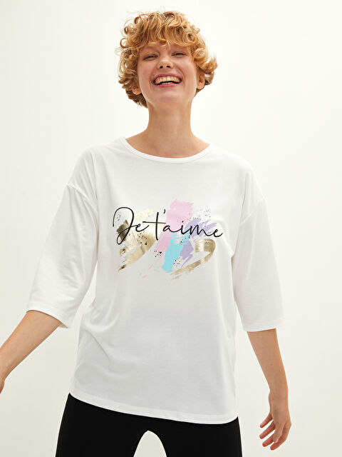 LCW Vision Crew Neck Printed Women's T-Shirt - W1CP45Z8-R9J