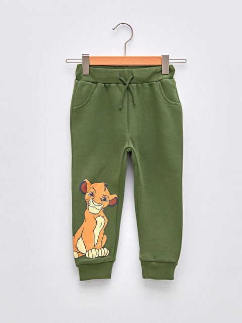 LCW baby بنطلون رياضي بطبعة الأسد الملك بخصر مطاطي - أولاد رضع - W1CS06Z1-HAU