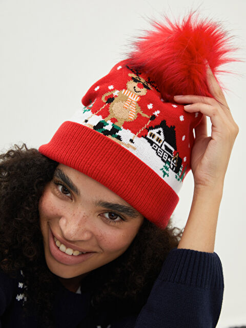 LCW ACCESSORIES Kadın Yılbaşı Temalı Triko Bere - W1CY25Z8-RUN