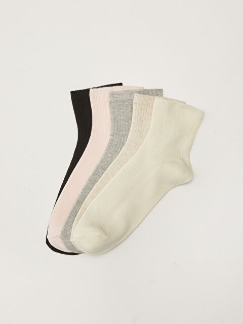 LCW DREAM Women's Plain Ankle Socks 5 Pack - W1DR37Z8-EEW