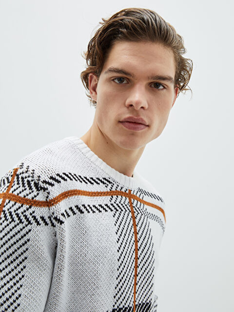 XSIDE Светр чоловічий трикотажний з круглим вирізом та довгим рукавом - W1EL63Z8-DPF