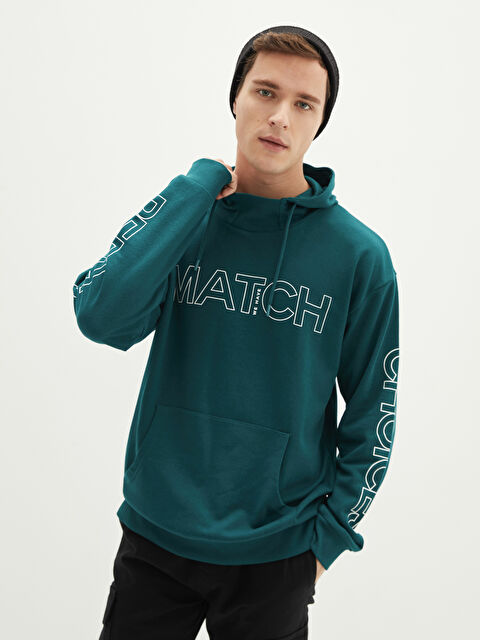 XSIDE Long Sleeve Printed Thick Men's Hoodie - W1ER49Z8-HQ0