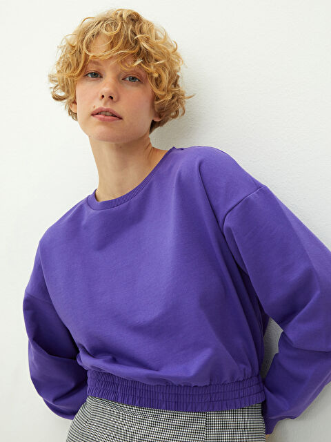 LCW Vision Bisiklet Yaka Düz Uzun Kollu Kadın Sweatshirt - W1ER84Z8-H3C