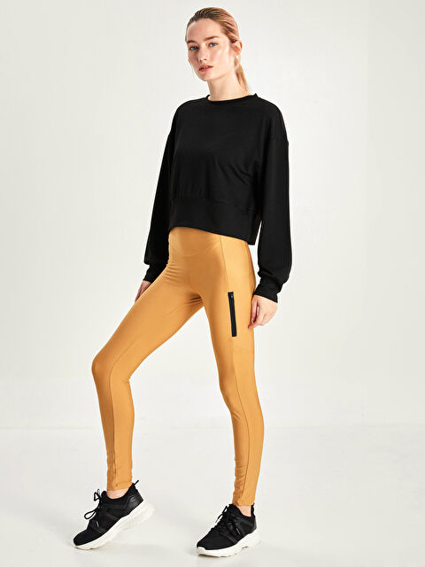 XSIDE ACTIVE Beli Lastikli Düz Cep Detaylı Kadın Spor Tayt - W1GQ25Z8-T4N