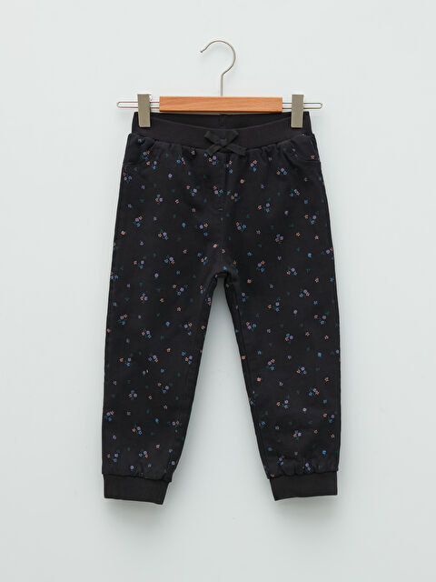 LCW baby Elastic Waist Patterned Gabardine Baby Girl Lined Jogger Trousers - W1H108Z1-LQ9