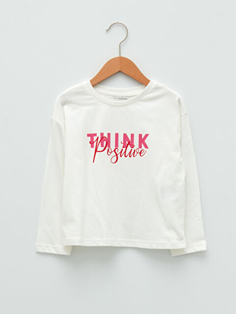 LCW Kids Crew Neck Printed Long Sleeve Girls' T-Shirt - W1H648Z4-FDU