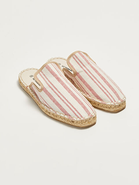 LCW STEPS Çizgi Desenli Önü Kapalı Hasır Detaylı Kadın Terlik - W1I518Z8-RWY