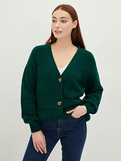 【BIOTOP】Vneck Tight cardigan Organic Linen Cotton V-Neck Cardigan | EILEEN FISHER