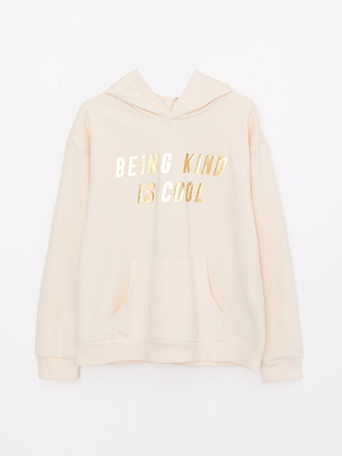 LCW Kids Hooded Printed Long Sleeve Girls' Sweatshirt - W1II03Z4-FDP