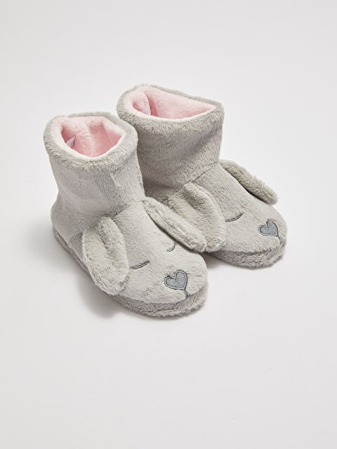 LCW STEPS Nakış Detaylı 3D Aplikeli Pelüş Kadın Ev Botu - W1J077Z8-CWL