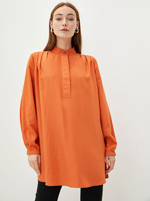 LCWAIKIKI Classic Hakim Yaka Düz Uzun Kollu Kadın Tunik - W1JB26Z8-LY0