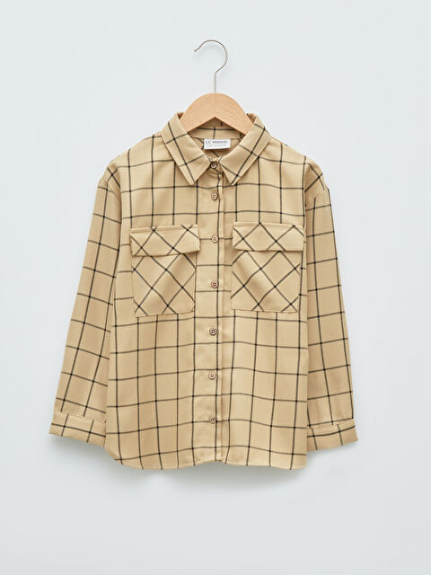 LCW Kids Plaid Long Sleeve Girls' Shirt - W1JY97Z4-LLK