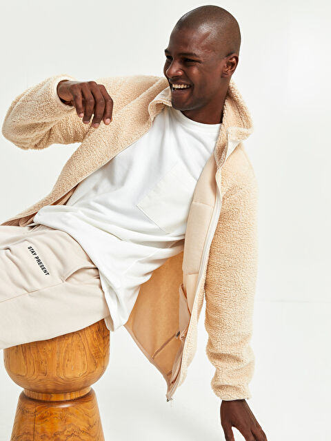 XSIDE Stand Collar Long Sleeve Plush Men's Coat -W1KA84Z8