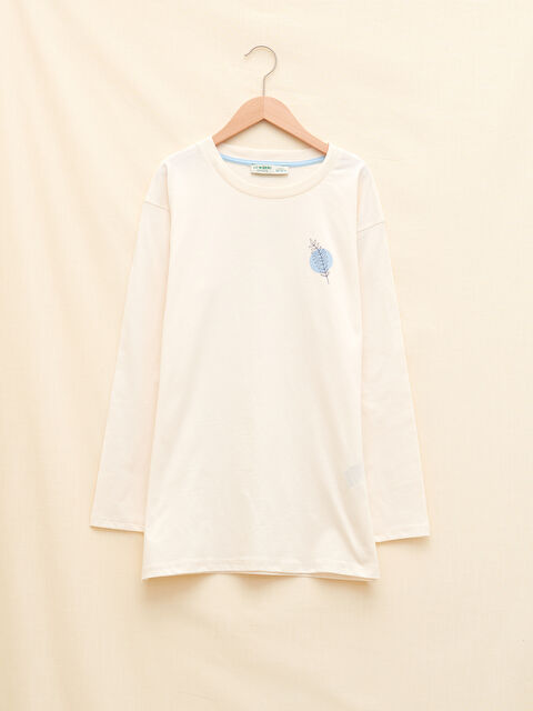 LCW Kids Crew Neck Printed Long Sleeve Girls' T-Shirt - W1KA90Z4-FRC