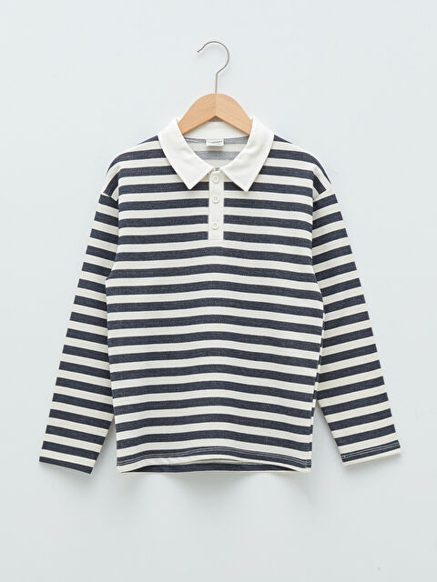 LCW Kids Polo Neck Striped Long Sleeve Boys' T-Shirt - W1LA45Z4-LGS