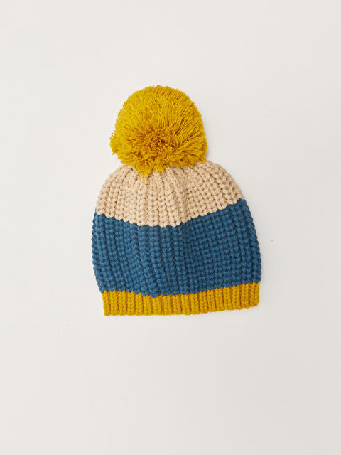 LCW baby Renk Bloklu Erkek Bebek Triko Bere - W1M137Z1-S2Y