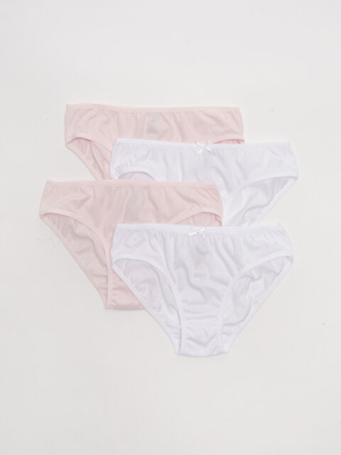 LCW Kids سراويل داخلية قطنية أساسية للبنات - عبوة من 4 قطع - S20766Z4-Q6K